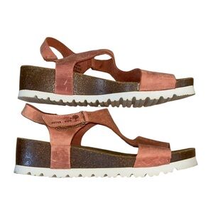 Inter-Bios Red Leather Platform Sandal size 40, barely worn